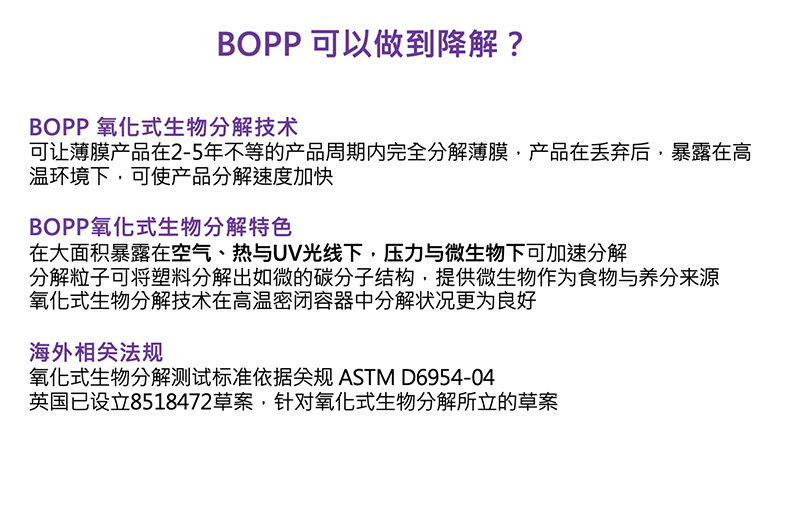 BOPP降解材料